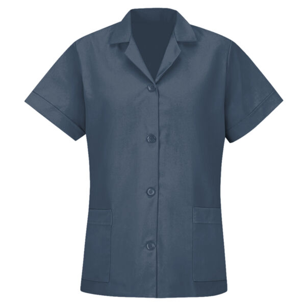 Women's Loose Fit Short Sleeve Button Smock Thumbnail