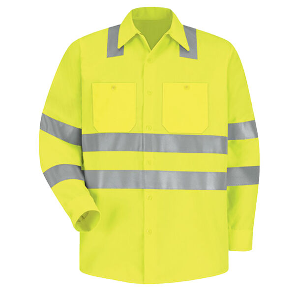 Men's High Visibility Safety Long Sleeve Work Shirt Thumbnail