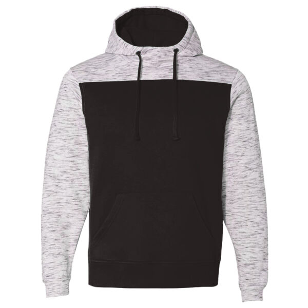 Men's Mélange Fleece Colorblocked Hooded Sweatshirt Thumbnail
