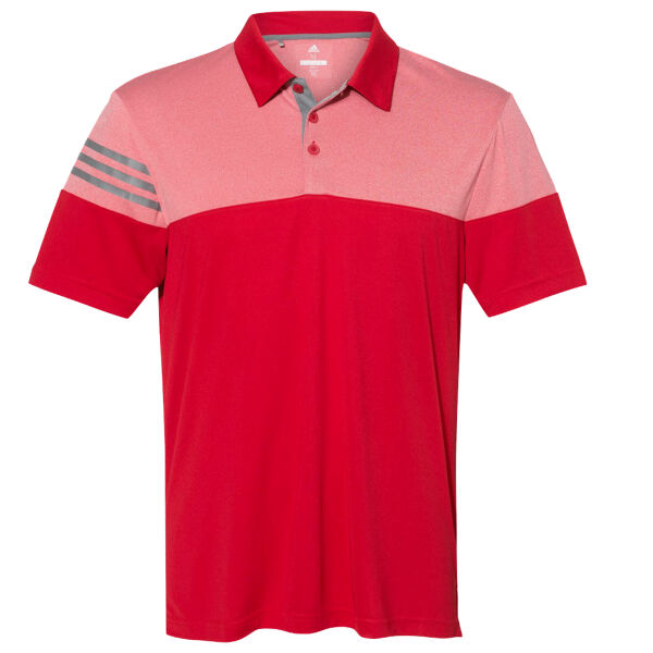 Men's Heathered 3-Stripes Colorblocked Polo Thumbnail