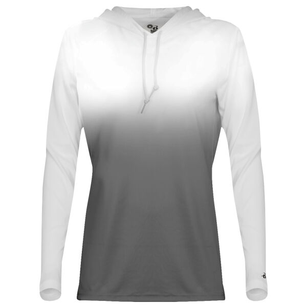 Women's Ombre Long Sleeve Hooded T-Shirt Thumbnail